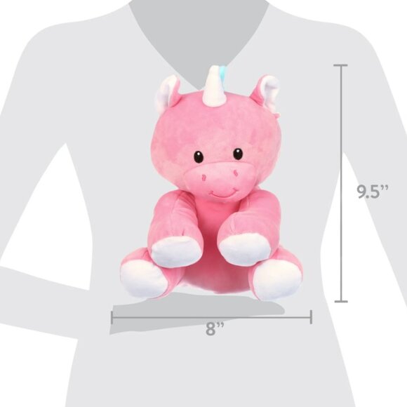 NEW 11" Wellobeez Dragon Unicorn Pink Plush Antimicrobial Musical Toy Get Well H - Picture 7 of 8